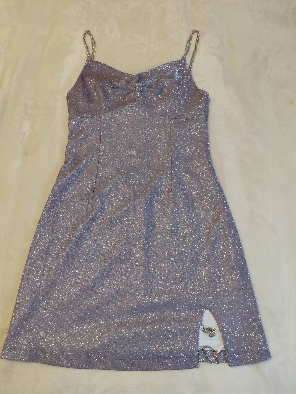 XINUD Purple Sparkle Mini Dress Size M